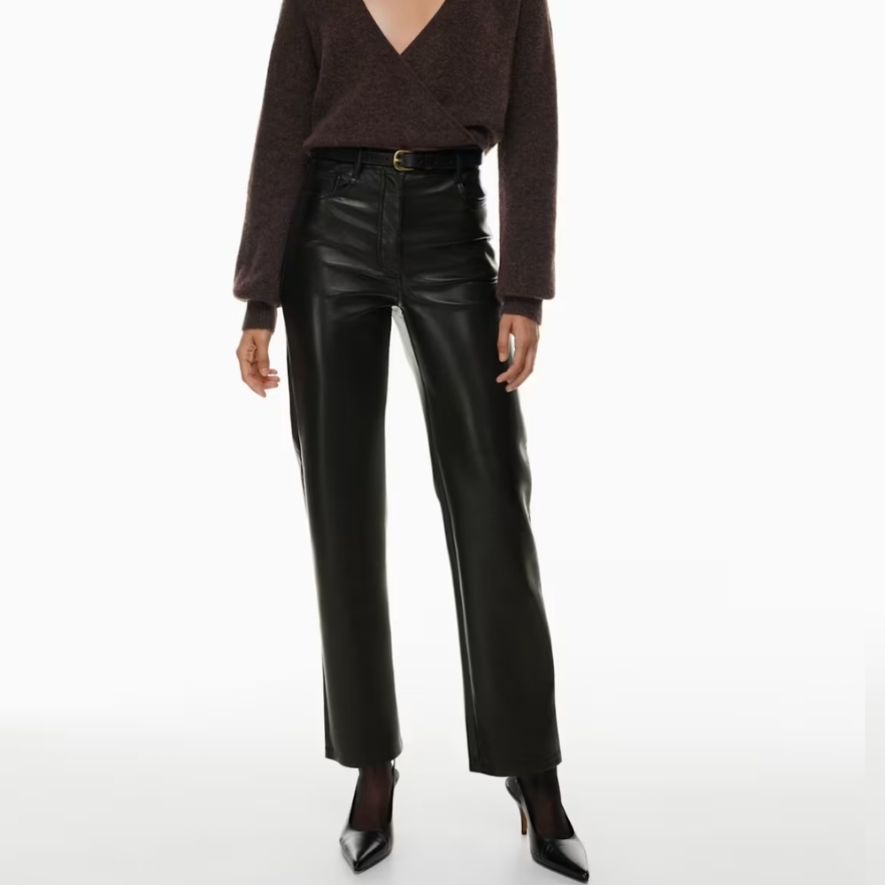 Wilfred Black Faux Leather The Melina Pants Size 10